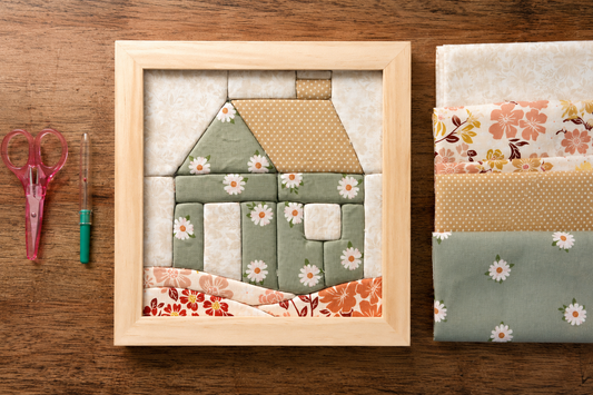 Create your own Fabric Art Kit - cozy cottage