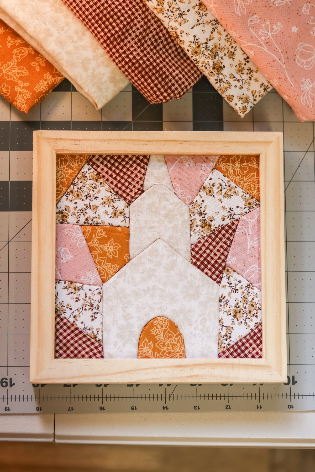 Create your own Fabric Art Kit - Sunday Sunrise Church
