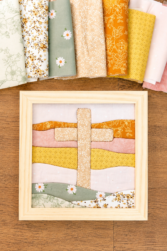Create your own Fabric Art Kit - cross sunset